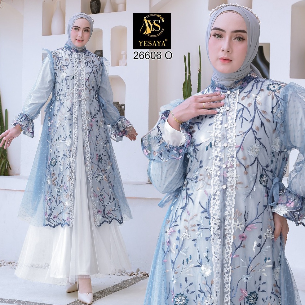 YESAYA Outer Brokat Terbaru Full Tille Garden Outfit Kondangan 2666