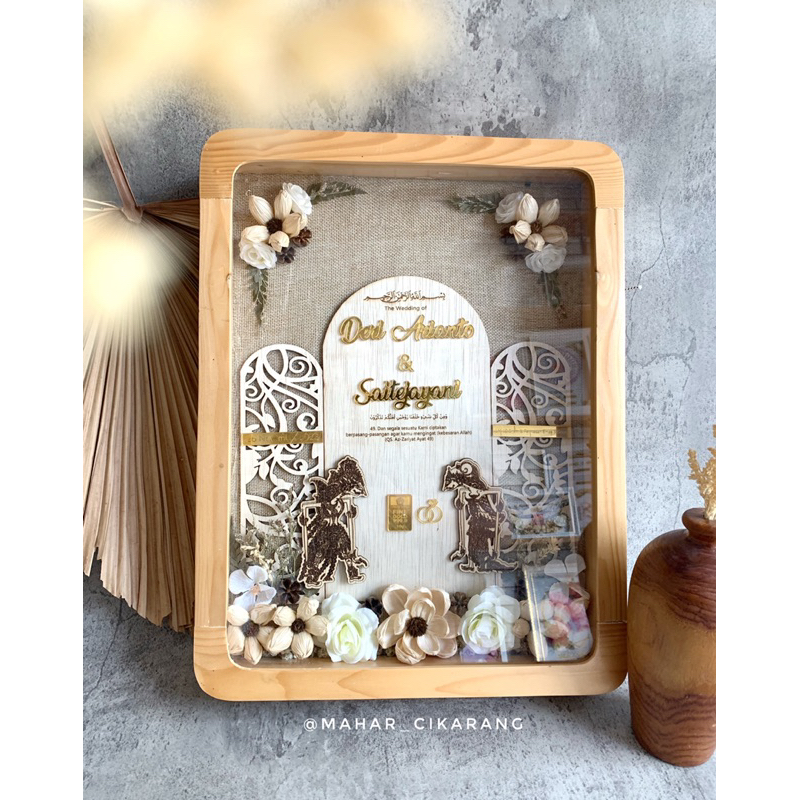 Mahar Pernikahan Wayang Bingkai Mahar Rustic Adat Jawa