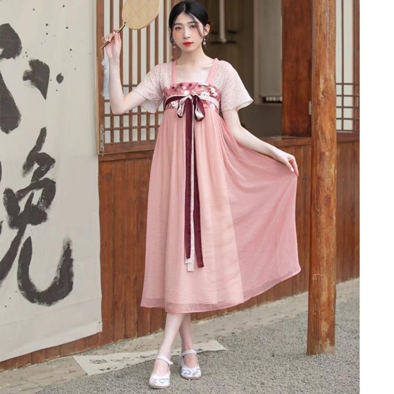 98005.Baju Mididress CNY IMLEK RONGXI CHEST-HIGHT HANFU MIDI DRESS Chinese tradisional wanita premiu