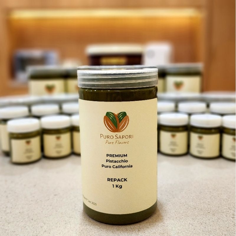 

MEC3 Premium Pistachio Paste Pure 100% California 1 Kg Bahan Gelato Baking Kunafa Coklat Dubai