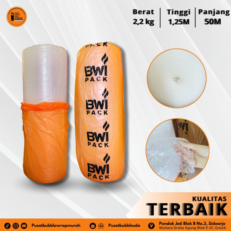 

Bubble Wrap BWI Ukuran 1.25mx50m Kualitas Bagus Murah dan Tebal
