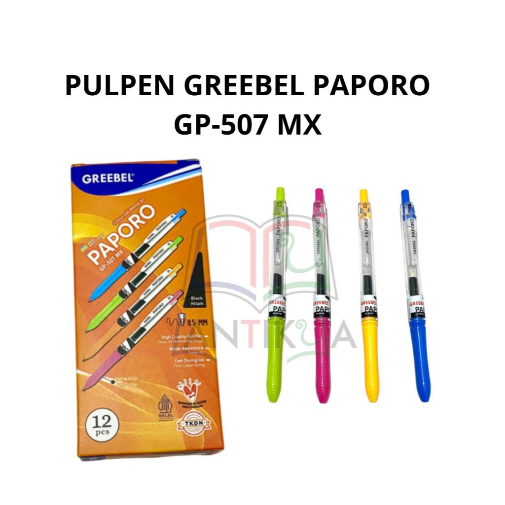 

GREEBEL PULPEN PEN GEL GP-507 PAPORO 0.5 MM