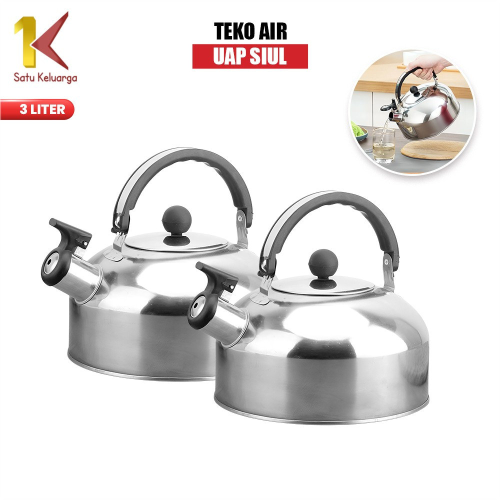 Satu Keluarga Teko Air Uap Siul 3 Liter C1218 Tempat Pemanas Air Berbunyi Bahan Stainless Steel Anti