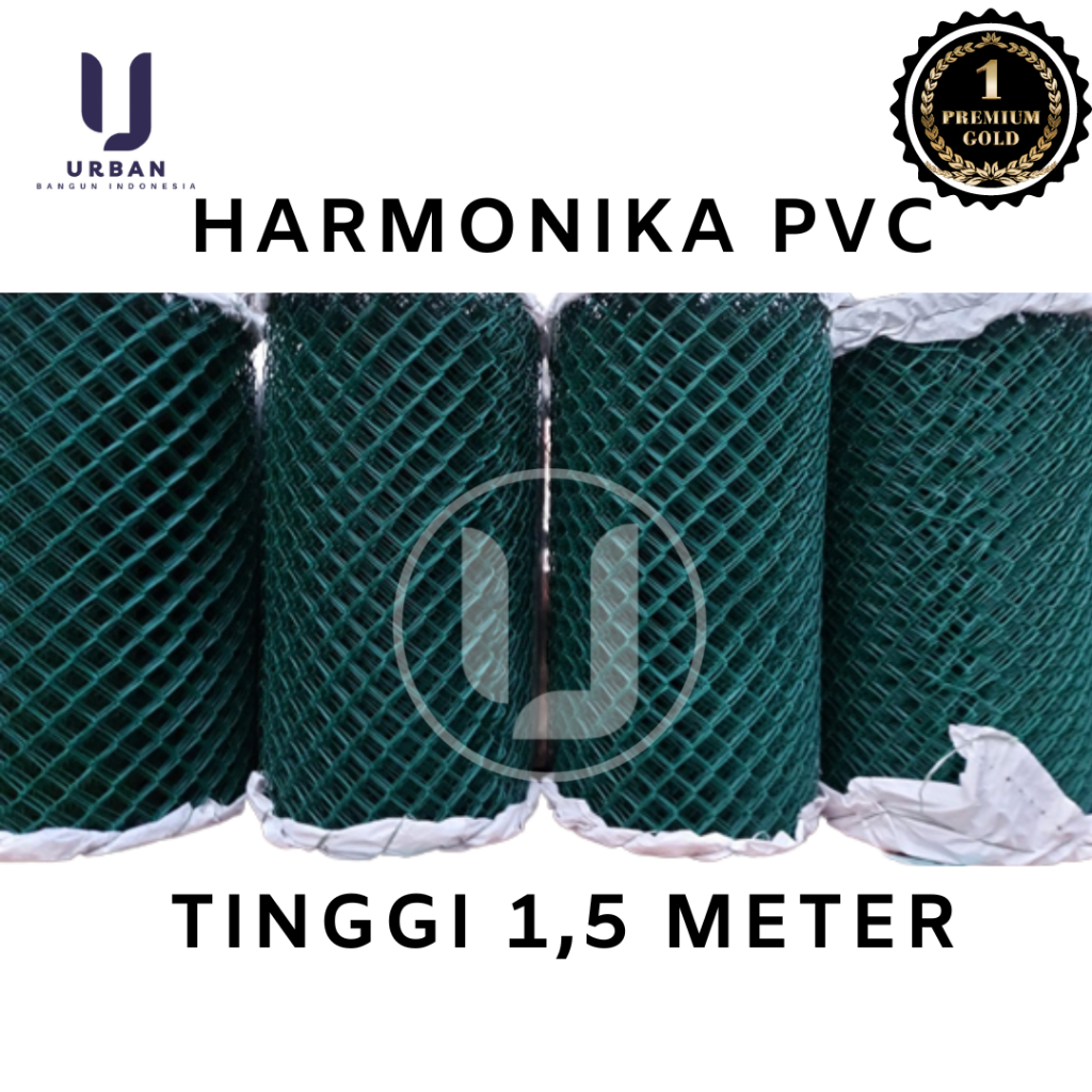 Pagar kawat harmonika PVC Tinggi 1,5 meter permeter