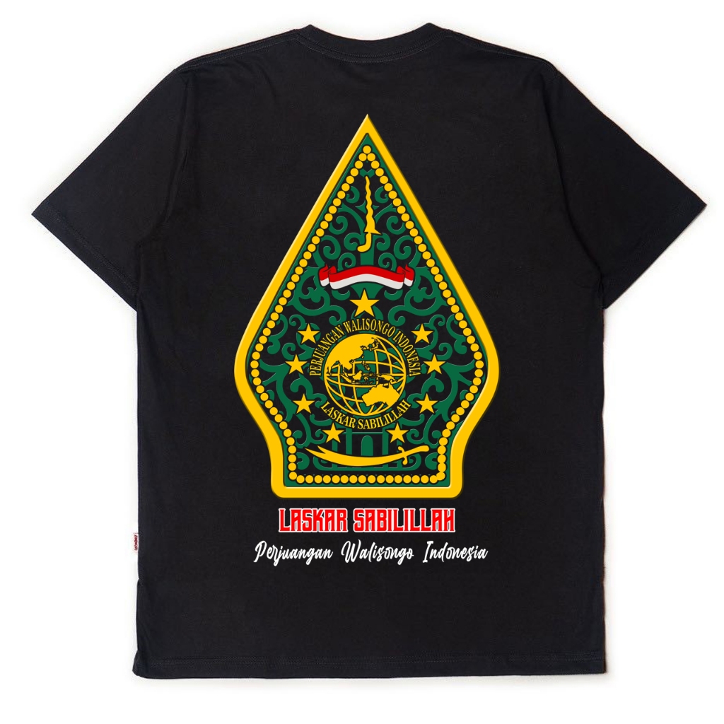 DESAIN BARU kaos PWI Laskar sabilillah kaos PERJUANGAN WALISONGO INDONESIA bahan katun 24s premium