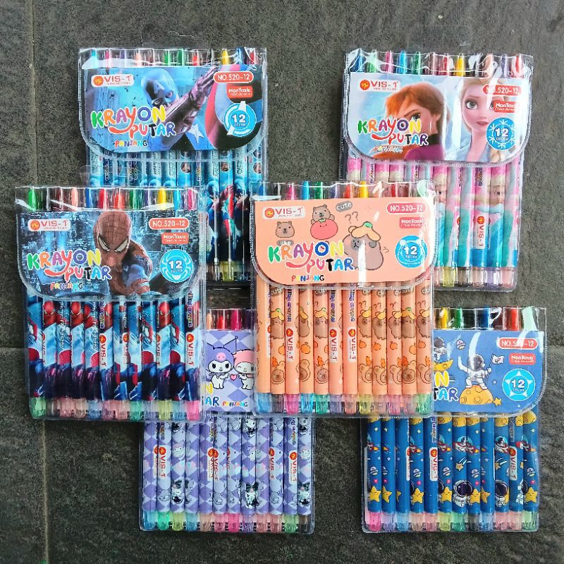 

Crayon Putar Twist Crayon VIS-1 NO.520 12 Warna ( Set ) [ Original ]