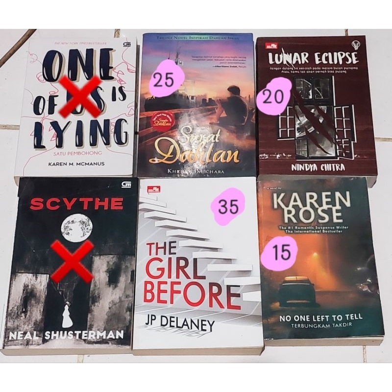 PRELOVED NOVEL TEENLIT METROPOP YOUNG ADULT WATTPAD TERJEMAHAN