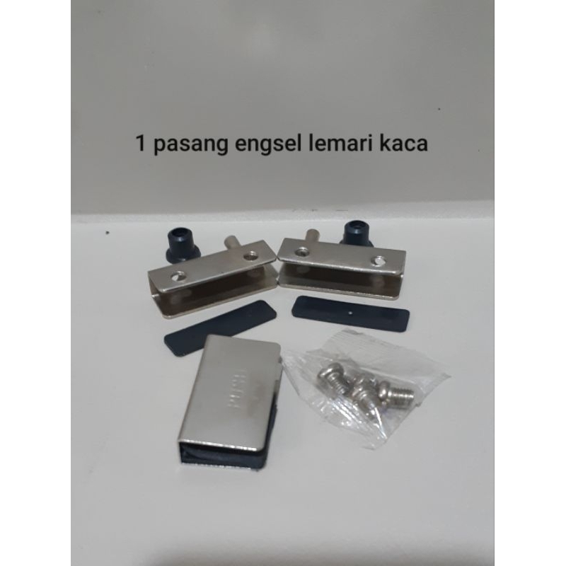 Engsel lemari kaca + push / engsel jepit kaca pintu lemari