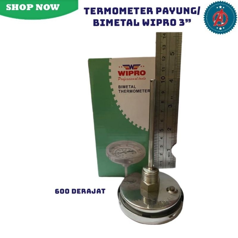 Termometer Payung / Bimetal Wipro 3 Inch (600°)