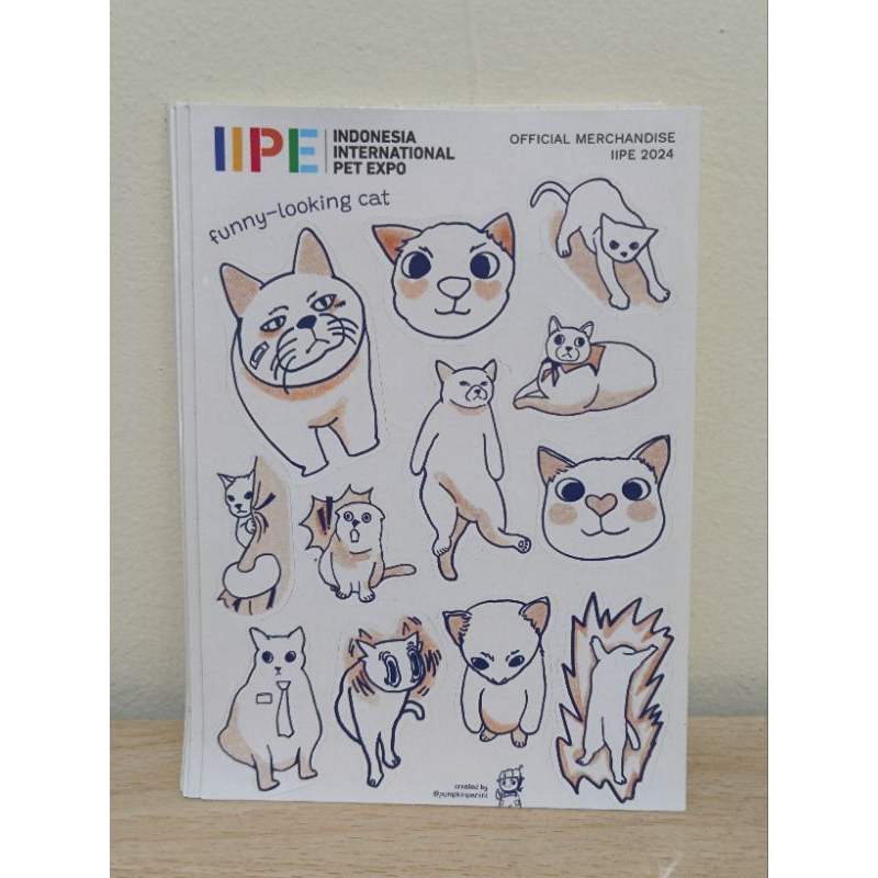 

funny-looking cat sticker sheet - sticker kucing glossy