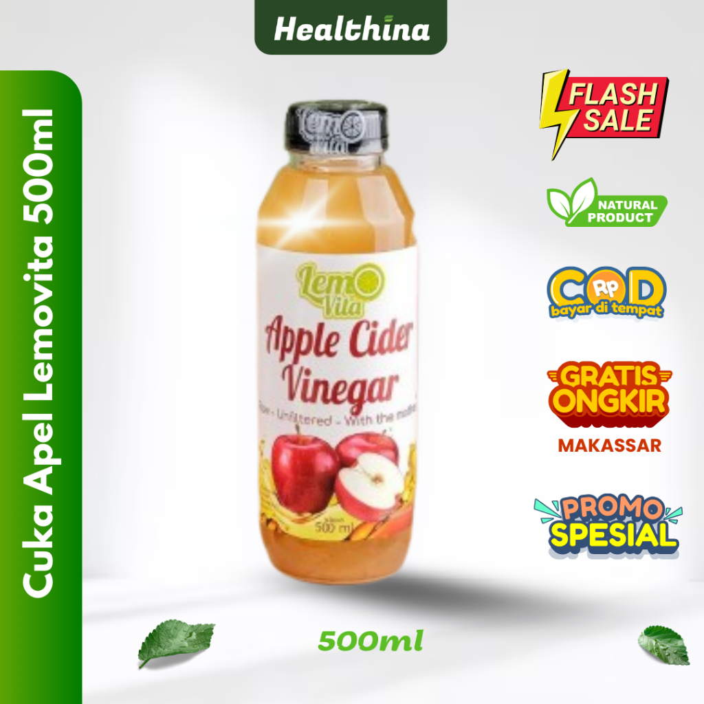 

Cuka Apel Lemovita Apple Cider Vinegar 500ml Detoks & Diet | Kaya Vitamin C | BPOM | COD Makassar