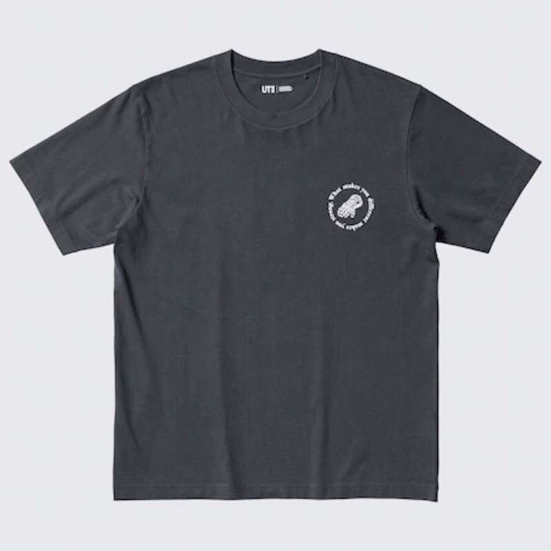 UNIQLO Men UT T-Shirt Kaos Pria Grafis League Of Legends Lengan Pendek Dark Gray