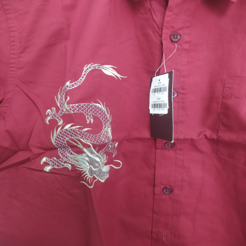 Kemeja Imlek Bordir Naga Merah 2582