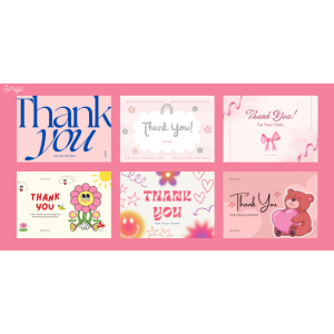 

Thankyou Card Series Pinky Girly