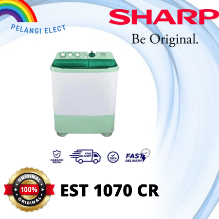 MESIN CUCI SHARP EST 1070 SJ 10 KG 2 TABUNG EST1070 10KG AQUAMAGIC