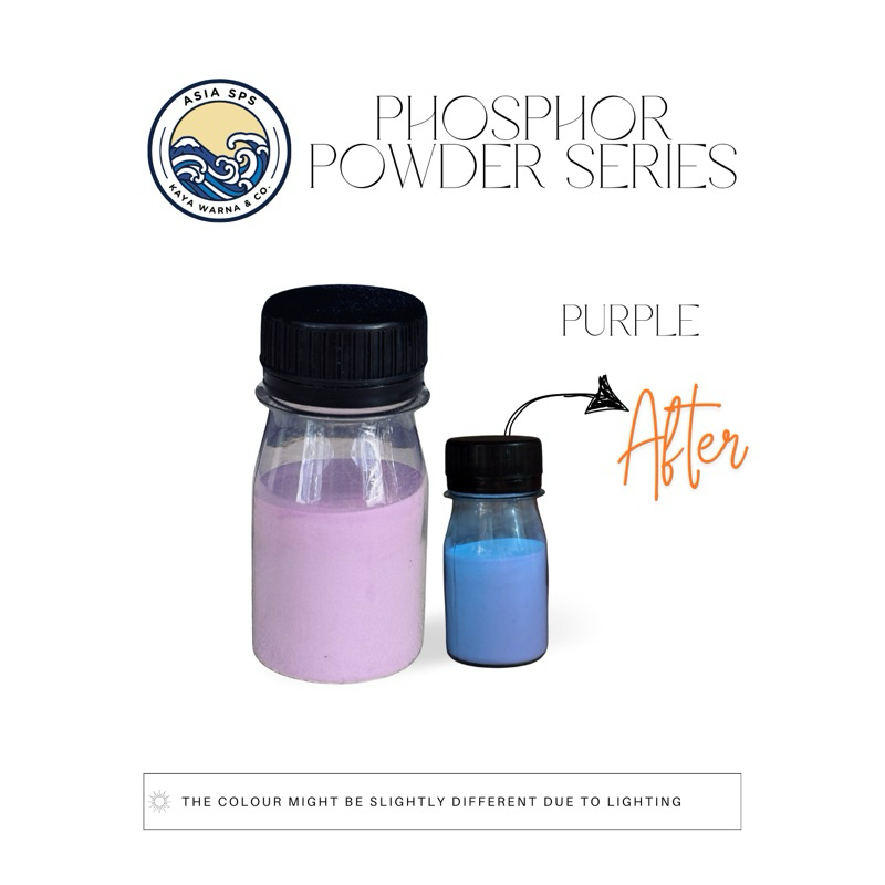 

Bubuk Fosfor GLOW IN THE DARK Gid Stronium Aluminate PURPLE Serbuk Dekorasi Resin Sablon Slime (50g)