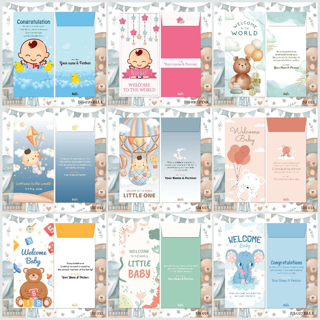 

Custom Order - Angpao Baby Born | Angpao Kelahiran | Welcome to the world (Moire BB Collection 2)