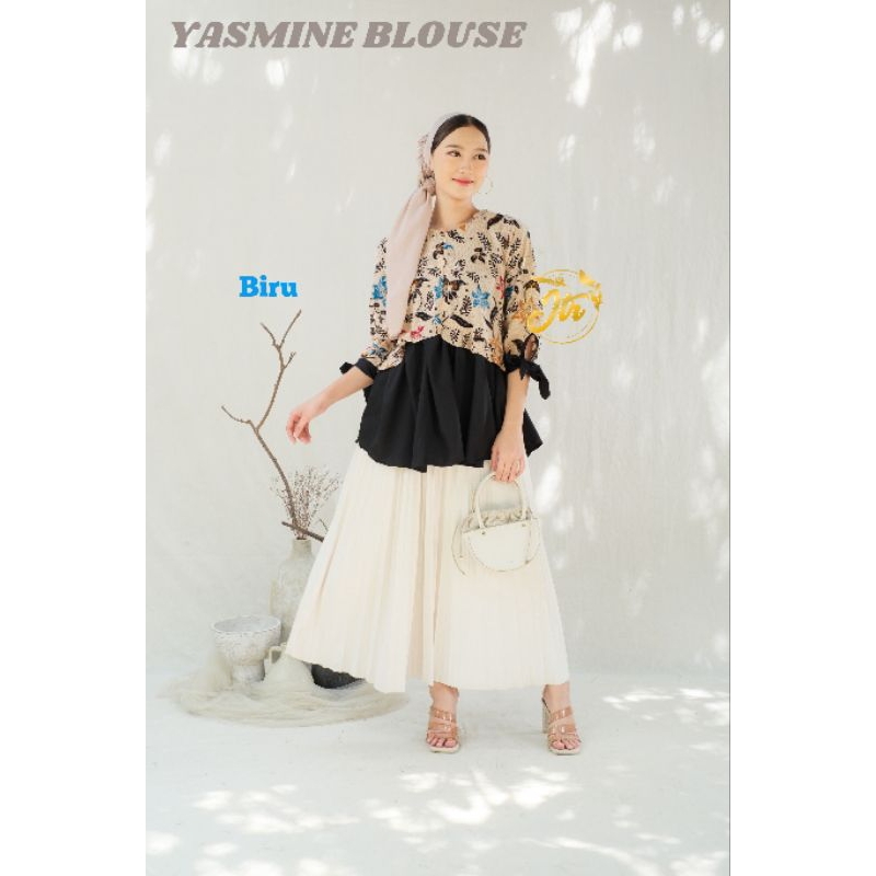 BLOUSE BATIK ATASAN WANITA MODERN BAJU BATIK KANTOR WANITA BATIK REMAJA SERAGAMAN YASMINE