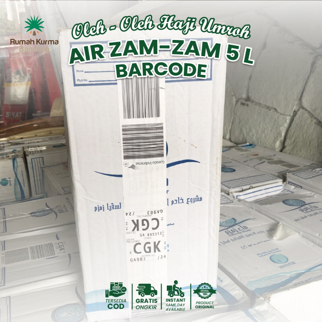

Zamzam 5 Liter Original 100% Oleh Oleh Haji Umroh