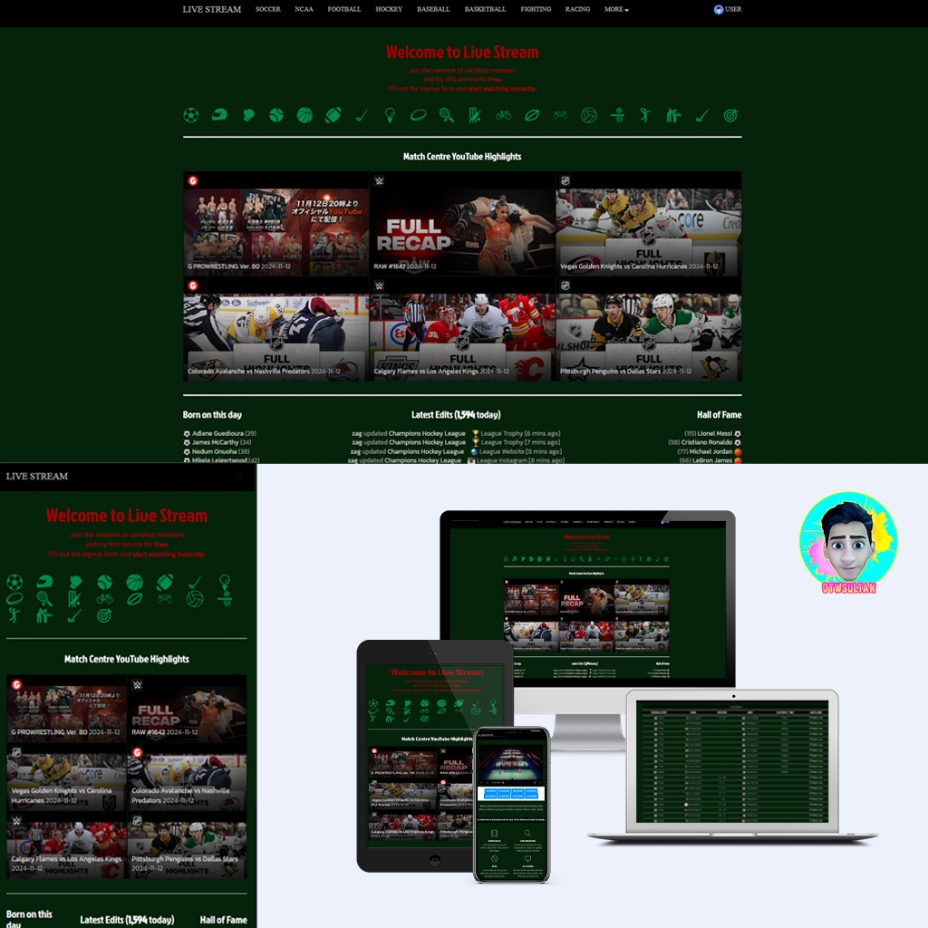 LANDING PAGE WEBSITE SPORTS V2 UNTUK CPA AFILIASI
