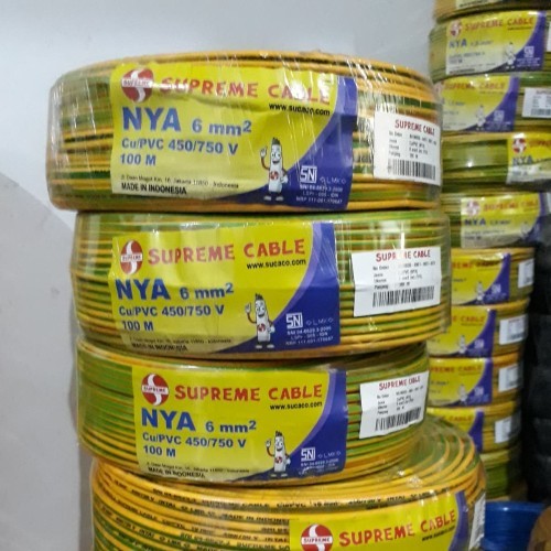 Kabel NYA 1x6mm SUPREME/ KABEL GROUNDING 1 x 6 mm/ KABEL NYA 6mm / TUNGGAL (6mm 1 Roll=100Meter)