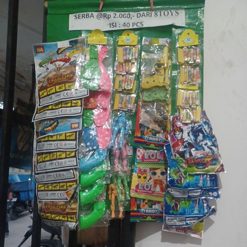 grosir mainan renceng serba 2000 40 pcs rentengan mainan / mainan terpal / serba 2000 / mainan rente