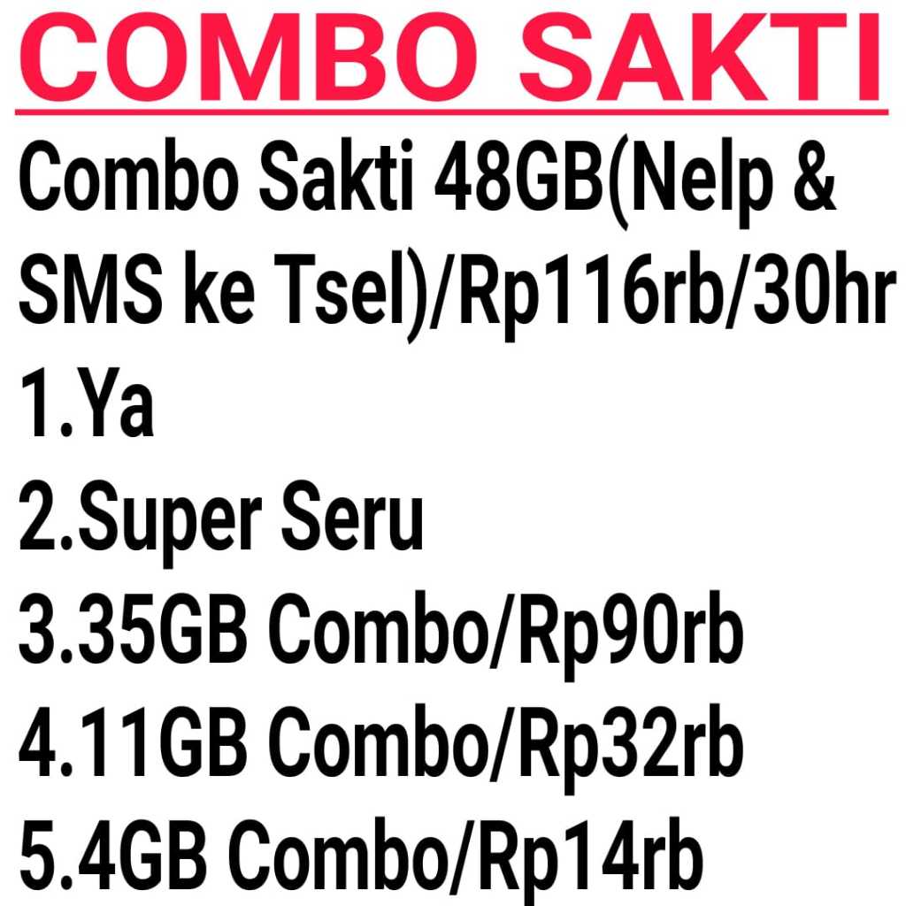 <grosir> KARTU COMBO SAKTI TELKOMSEL 43gb 32gb