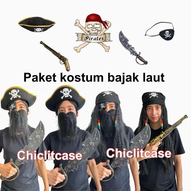 READY Paket kostum pirate/kostum cosplay bajak laut/jubah bajak laut/kostum karakter anak dewasa