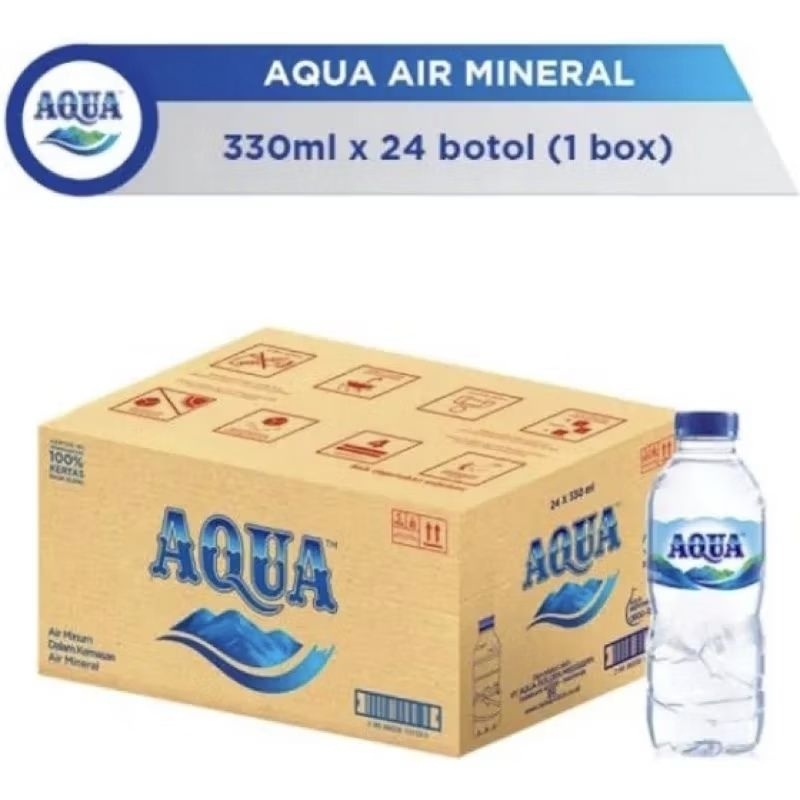 

[1 karton isi 24 botol @330ml] AQUA air mineral