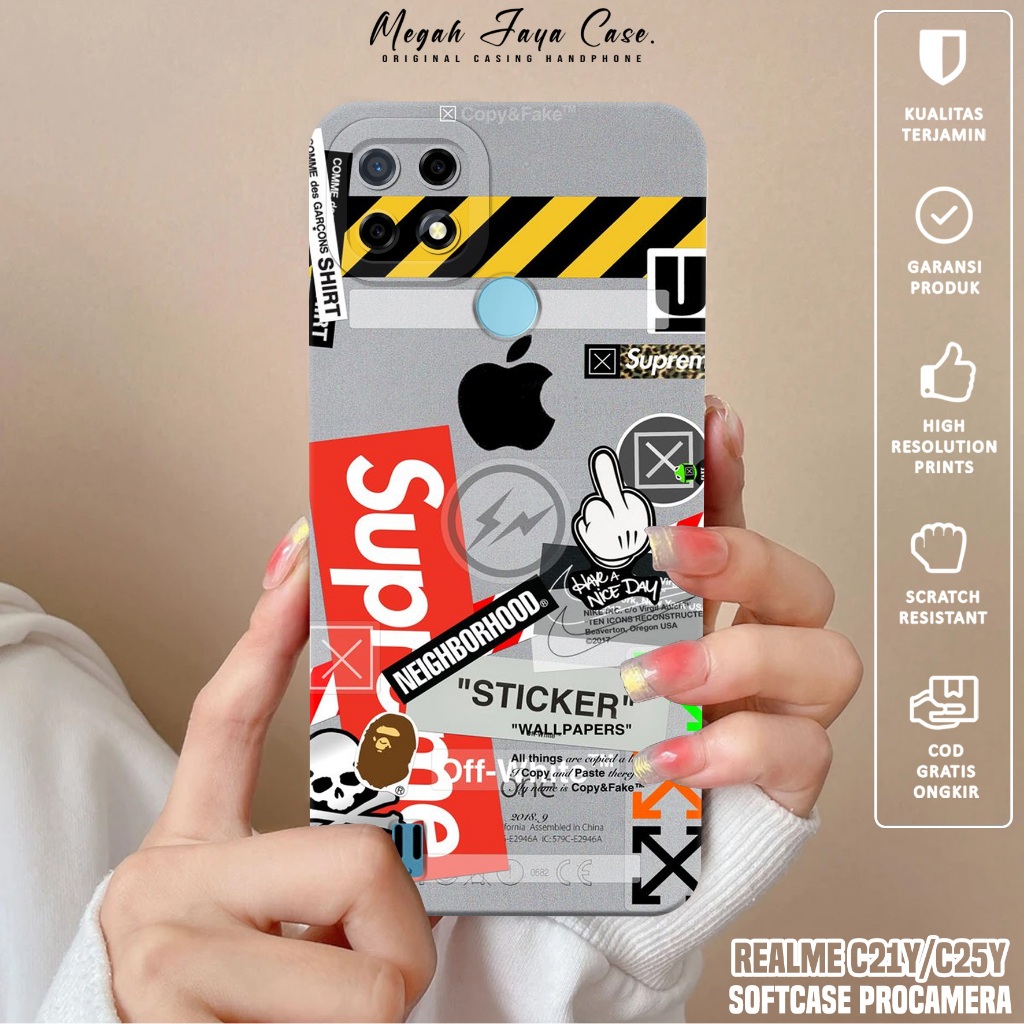 Case REALME C21Y / C25Y - Softcase Hp REALME C21Y / C25Y Motif BA - Silikon Hp REALME C21Y - Kondom 