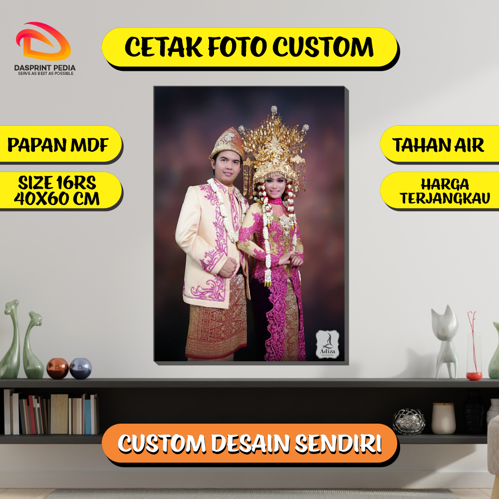 Cetak Foto Hiasan Dinding 40x60 Custom Cetak Foto Bingkai Kayu