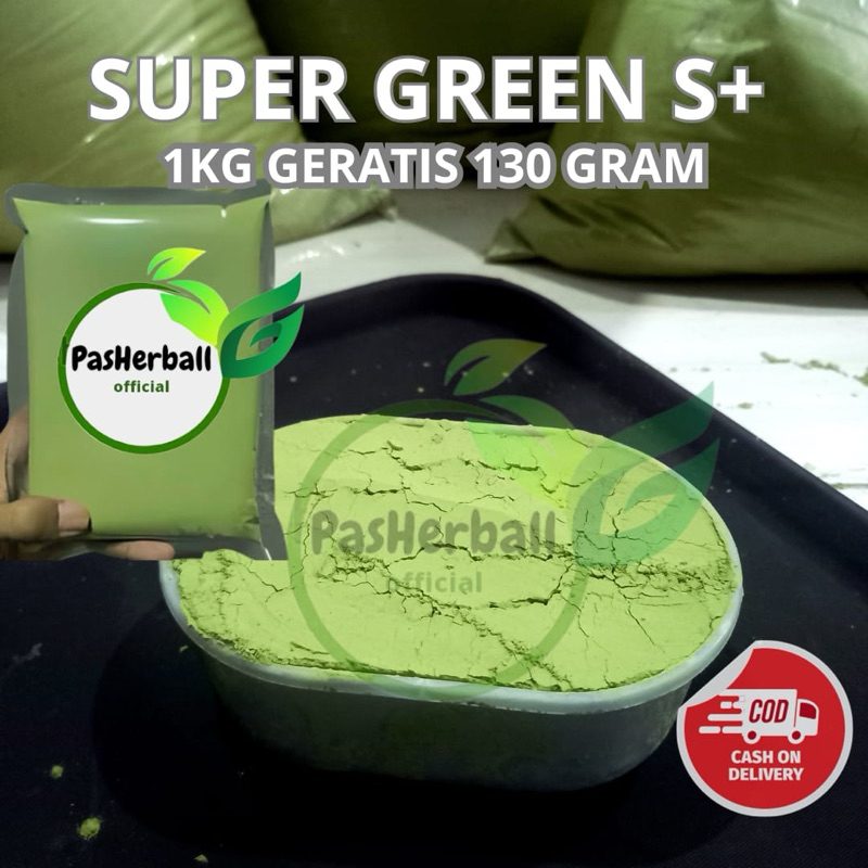 

pasherballpowder Bubuk Super Greens Hijau Herbal Kalimantan S+++