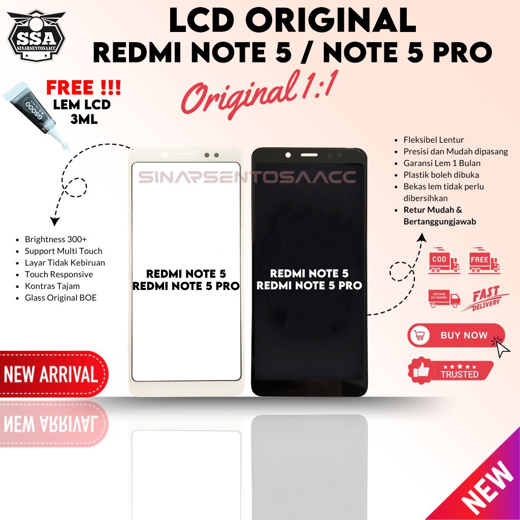 LCD Touchscreen FULLSET ORIGINAL Redmi Note 5 / Redmi Note 5 Pro 5Pro FULL SET HP ORI Murah Garansi