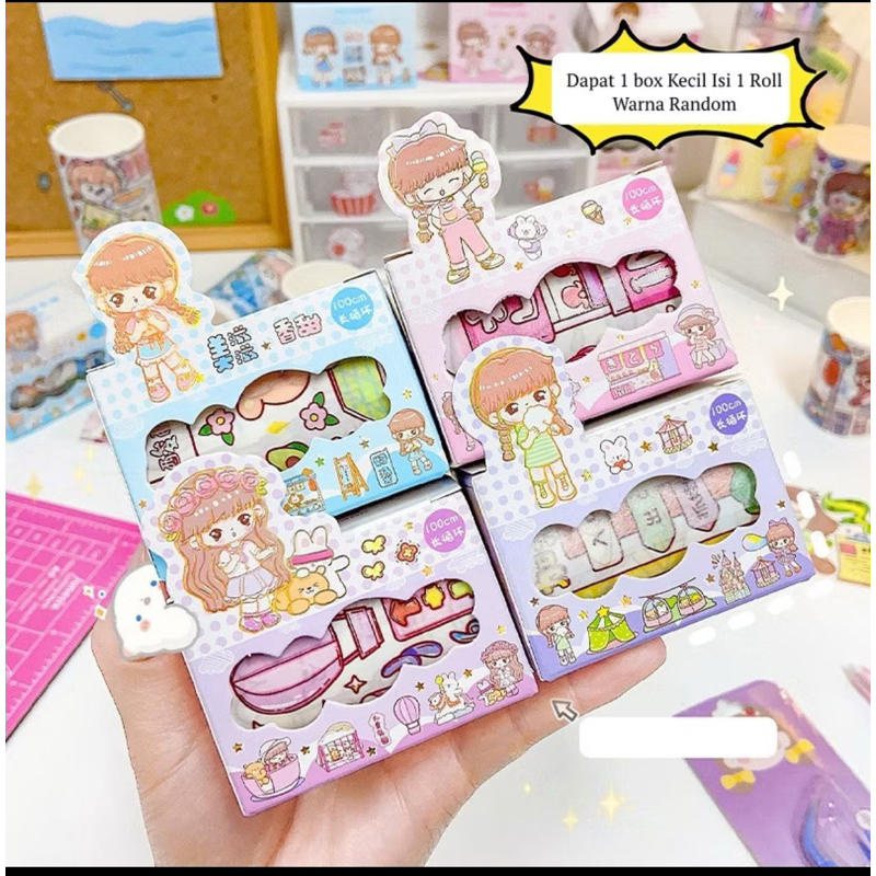 

Roll Masking Tape Set 1-4 Pcs Essential Collection Selotip Bahan Kertas Washi Tape DIY Scrapbook Journal Kotak