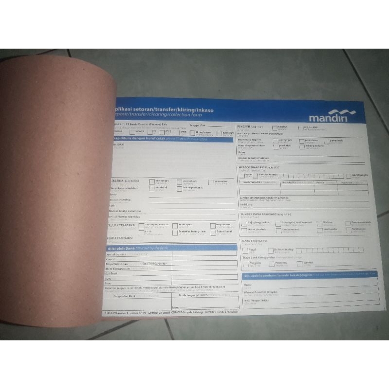 

Slip setoran Bank Mandiri