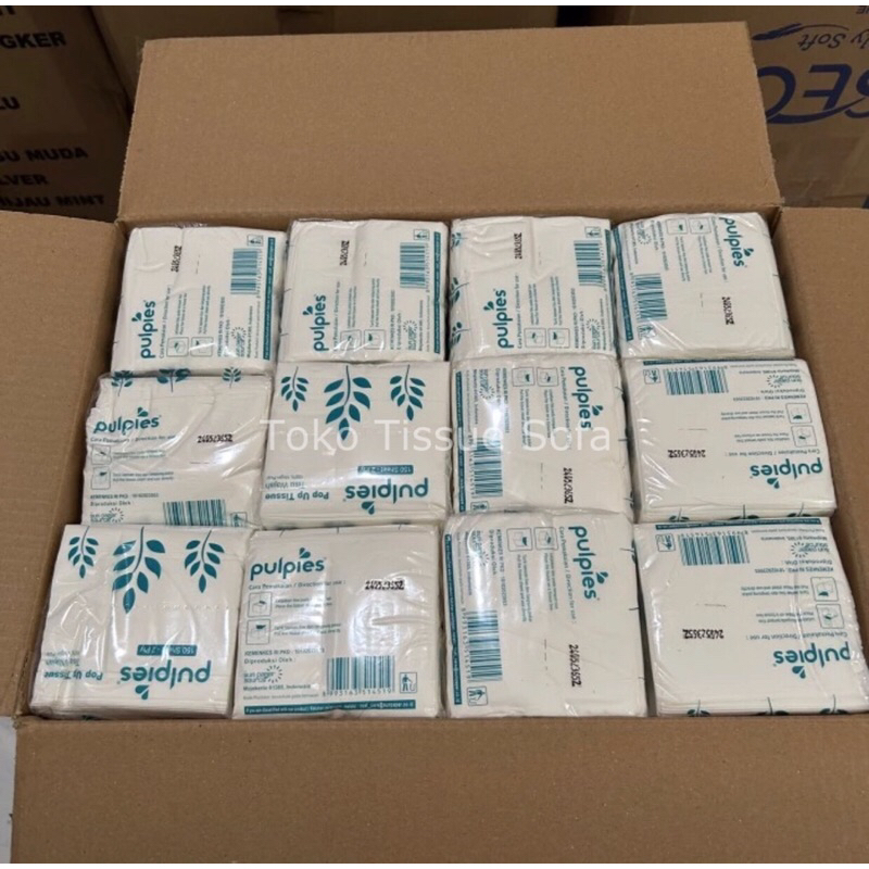Tissue Pulpies Pop Up Multipurpose 150 sheets per dus (60 packs) / Tissue Pop Up