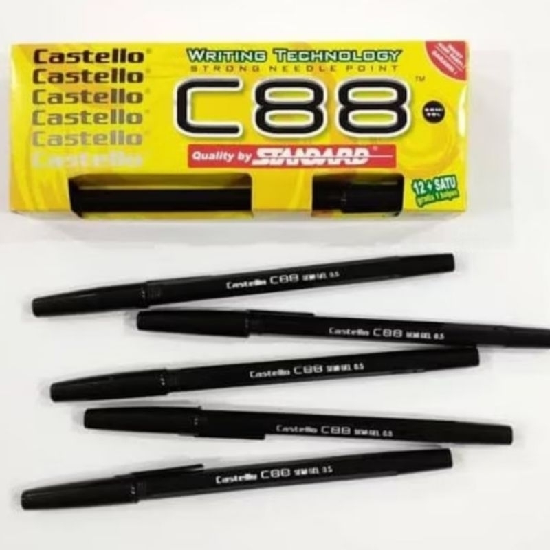 

pulpen bolpen hitam 13pcs standard castello