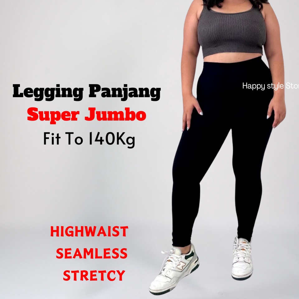 KODE X3I Legging Panjang Tebal Super Jumbo muat BB 614KG  Legging Plus Size hitam 7XL