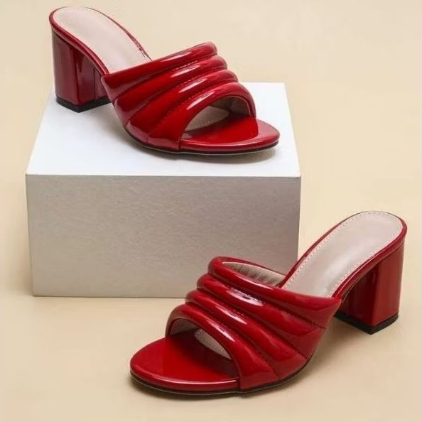 Sandal Wanita Heels 5 Cm Gemoy Korean Style kekinian