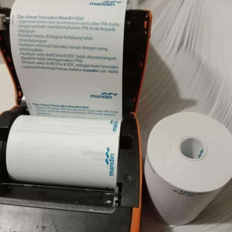 

Pasti Terjamin KERTAS KASIR THERMAL LOGO MANDIRI UK 58X4 PAKET 1 ROLL