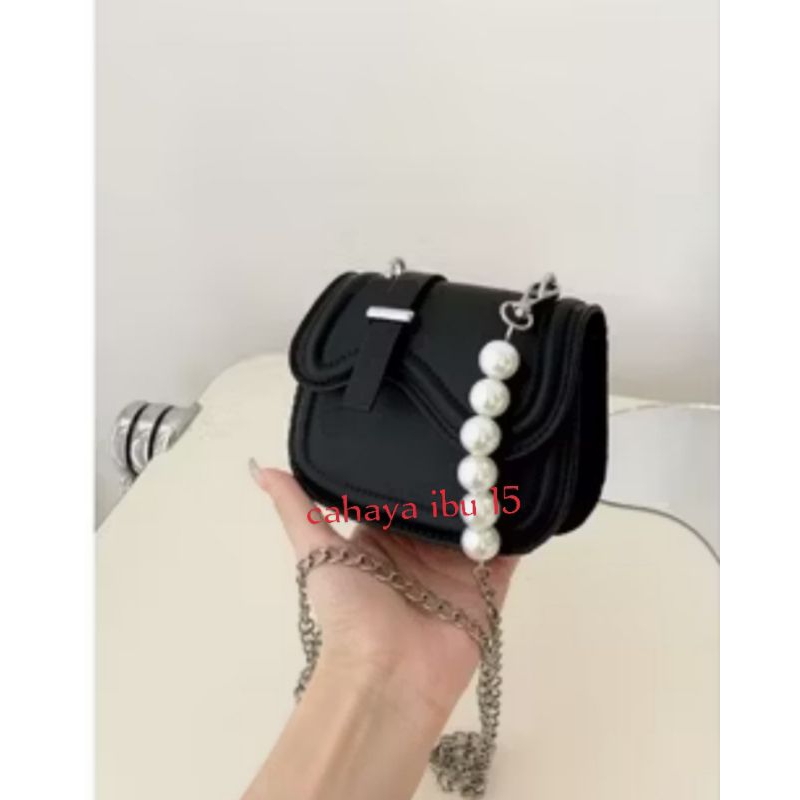 TAS Selempang mini Jesy/Tas tali rantai mutiara/Tas wanita murah/Tas wanita kekinian