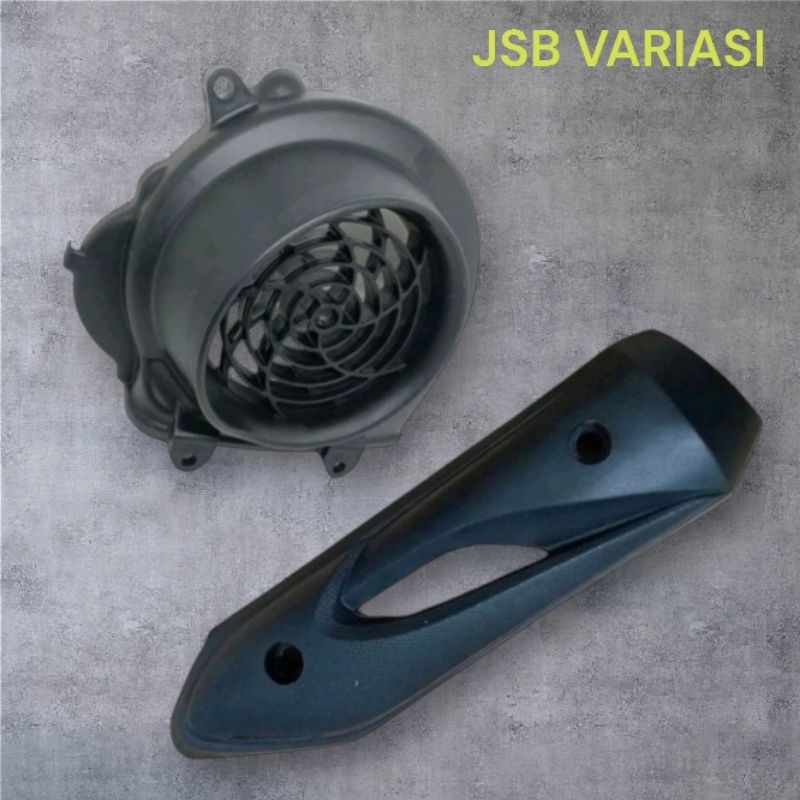 paket cover tutup knalpot+tutup kipas standar beat carbu,beat old,beat lama 2009-2012 Jsb Variasi