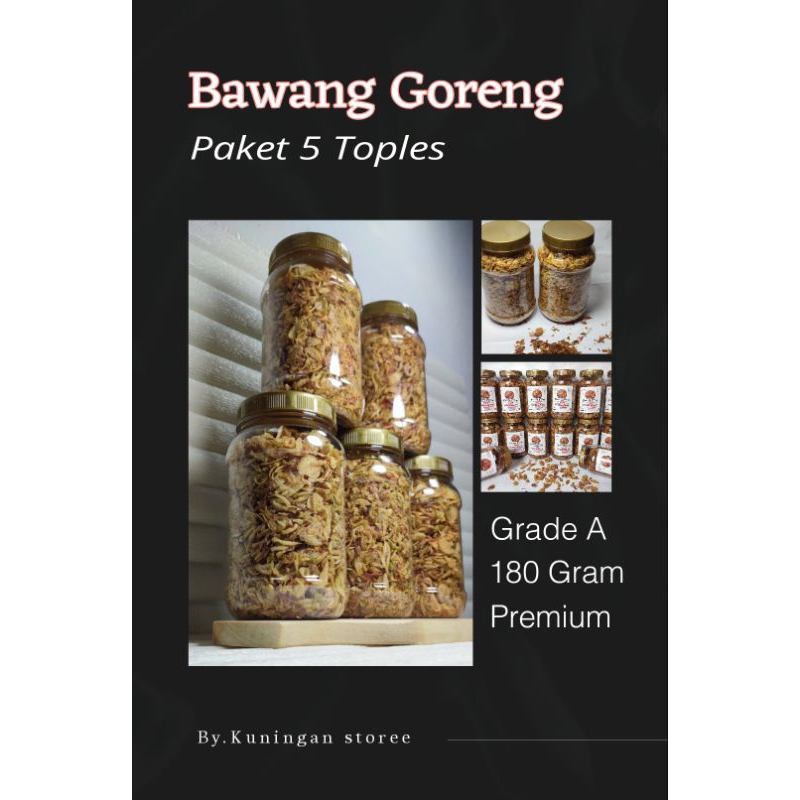 

Paket 5 Toples Bawang Goreng Premium Sumenep gurih dan renyah spices makanan