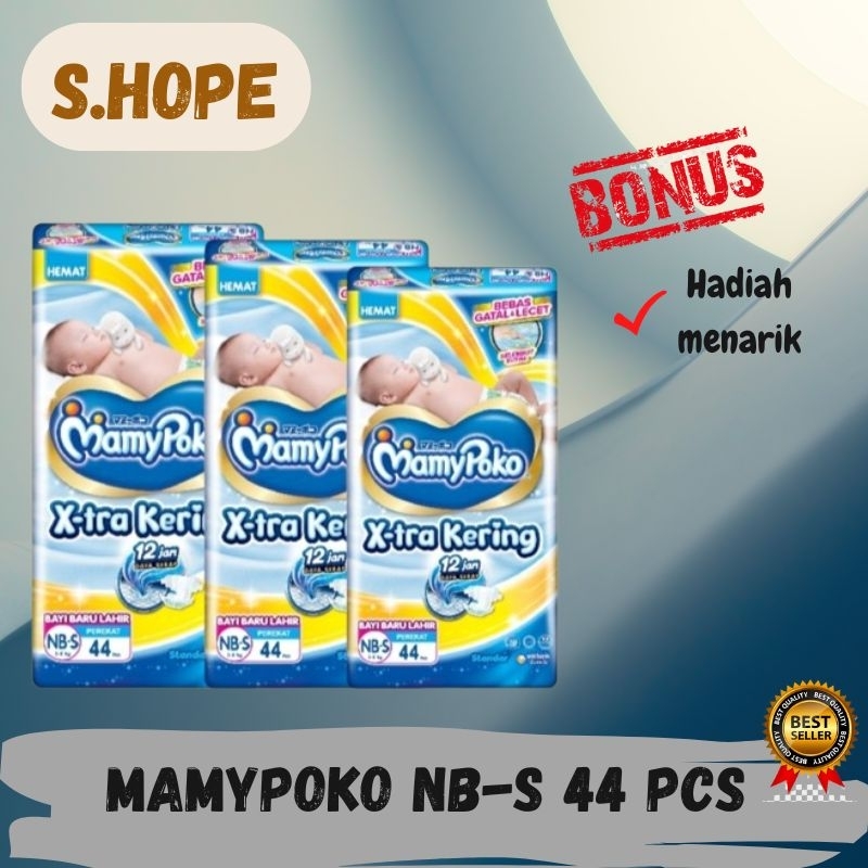 (PROMO) Mamypoko Pampers UK NB-S 44pcs Free Hadiah menarik