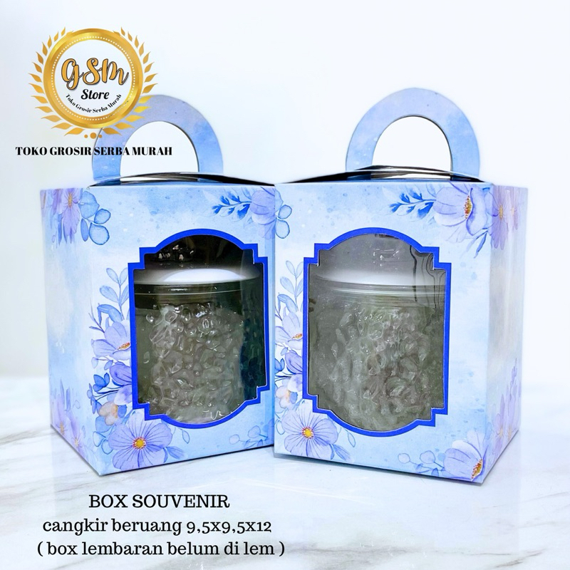 

BOX SOUVENIR CANGKIR BERUANG 9,5x9,5x12 ( lembaran blm terlipat )