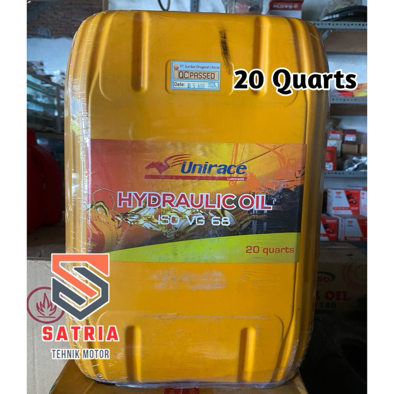 OLI HYDRAULIC ISO VG 68 MERK UNIRACE 20 QUARTS HIDROLIS HIDROLIK GALON
