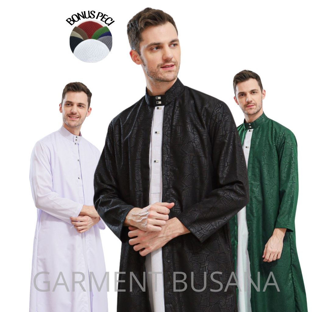 Jubah luaran pria dewasa lengan panjang premium terbaru gamis mewah AL-AZHAR