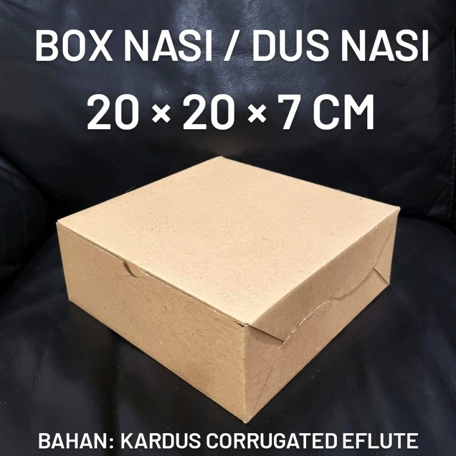 

10 Pcs Box Nasi Takeaway Dus Kue Roti Cemilan Ukuran 20 x 20 x 7cm