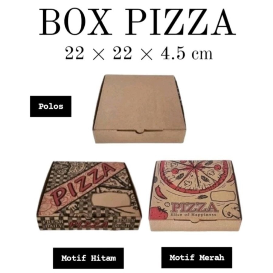 

10 Pcs Box Pizza Die Cut Dus Brownies Cokelat Polos Ukuran 22 X 22cm