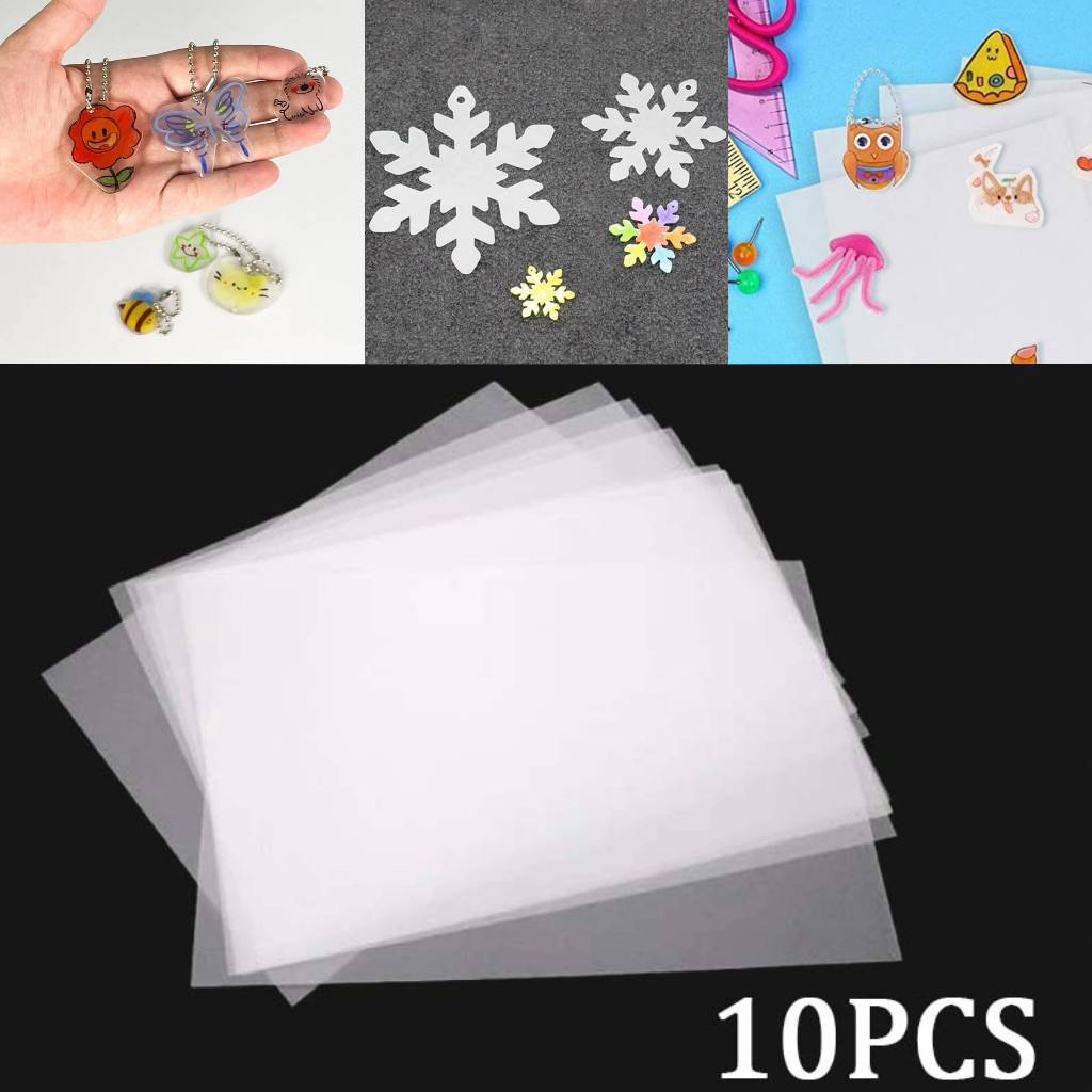 10pcs Paper Shrink Heat Shrink Sheets 20*29cm Shrink Plastic Craft Shrink Paper Diy Multifungsi Shri